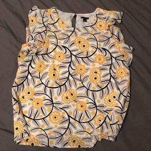 Large Flutter Sleeve Floral Short Sleeve Blouse